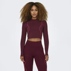 ONLY PLAY Crop top ml windsor wine 15306383 t xs-xl Femme BORDEAUX