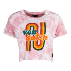 VON DUTCH Crop top tie&dye logo poitrine Femme ROSE Online