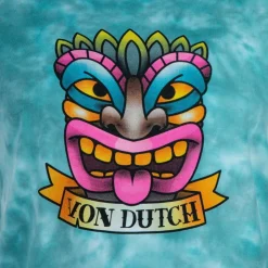 VON DUTCH Crop top tie&dye imprimé Femme TURQUOISE New