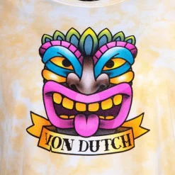 VON DUTCH Crop top tie&dye imprimé Femme JAUNE Discount