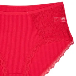 LES PETITES...PARIS Culotte en coton biologique Femme ROUGE New