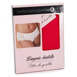 LULU CASTAGNETTE Culotte lingerie dentelle dalinda Femme ROUGE Best
