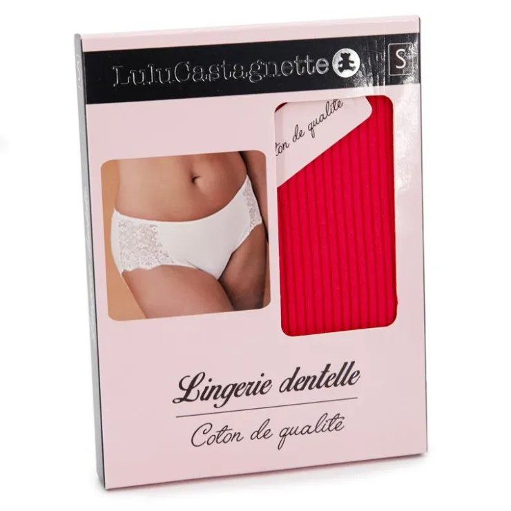 LULU CASTAGNETTE Culotte lingerie dentelle dalinda Femme ROUGE Best