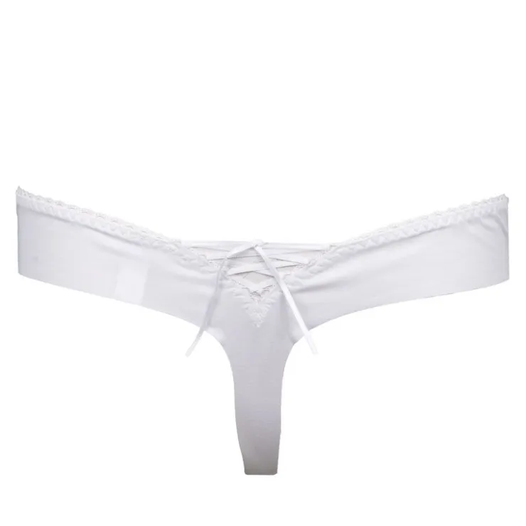 AUBADE Culotte string avec ruban satiné Femme BLANC Best