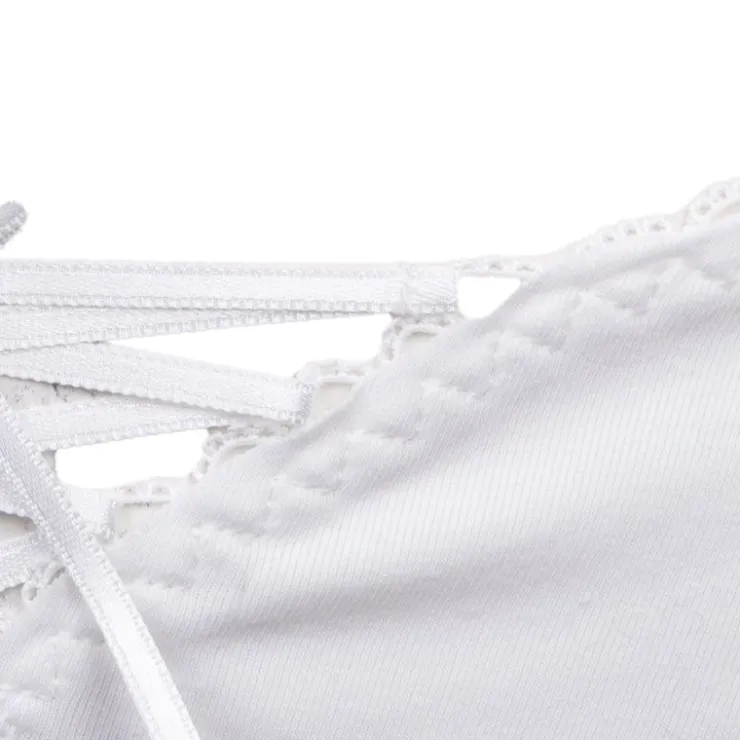 AUBADE Culotte string avec ruban satiné Femme BLANC Best