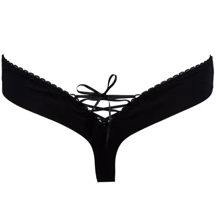 AUBADE Culotte string avec ruban satiné Femme NOIR Discount