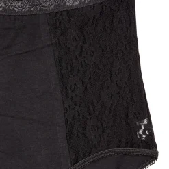 LINGERIE AU FEMININ Culotte taille haute dentelle Femme NOIR Best