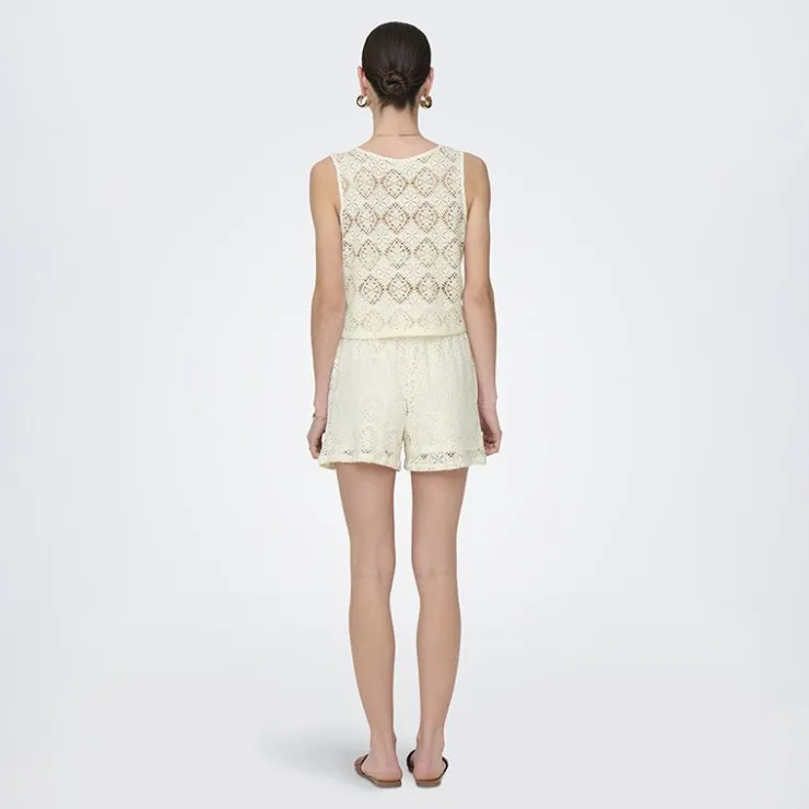 JDY Débardeur à dentelle eva col rond regular Femme BLANC ECRU Discount