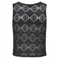 JDY Débardeur à dentelle eva col rond regular Femme NOIR Clearance