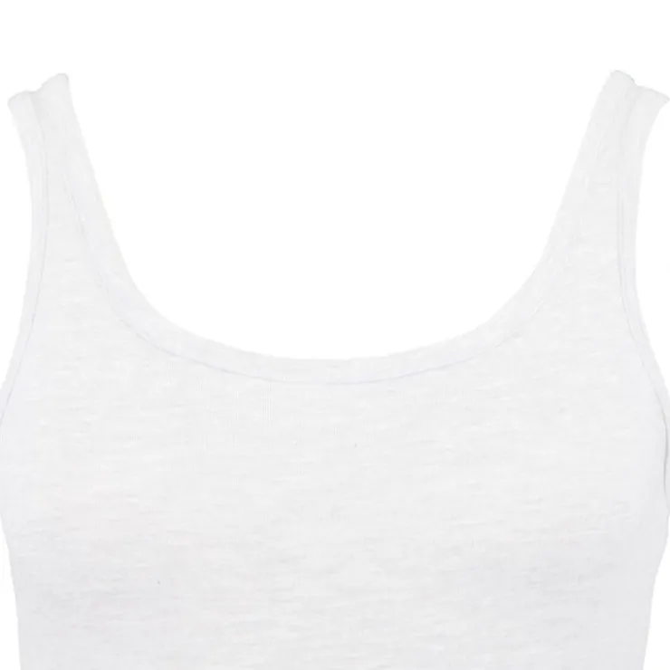 BILL TORNADE Débardeur ajusté en coton col rond Femme BLANC
