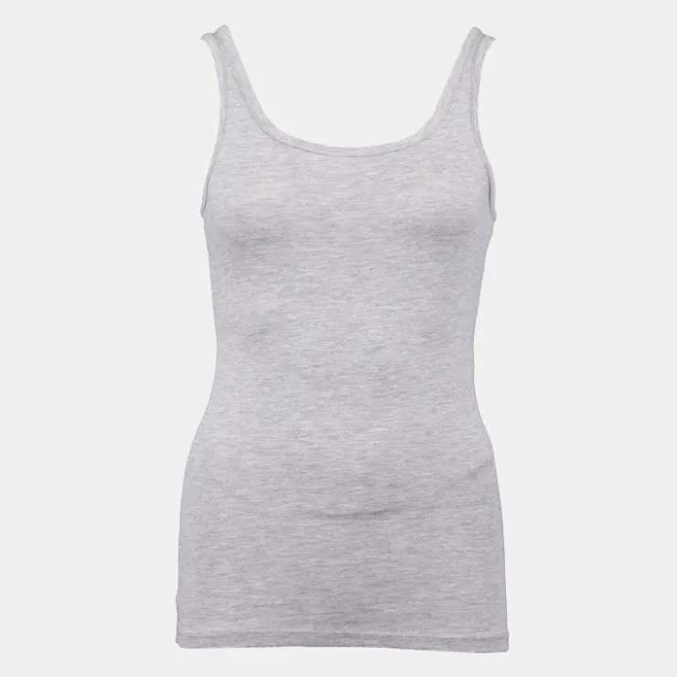BILL TORNADE Débardeur ajusté en coton col rond Femme GRIS CLAIR Online