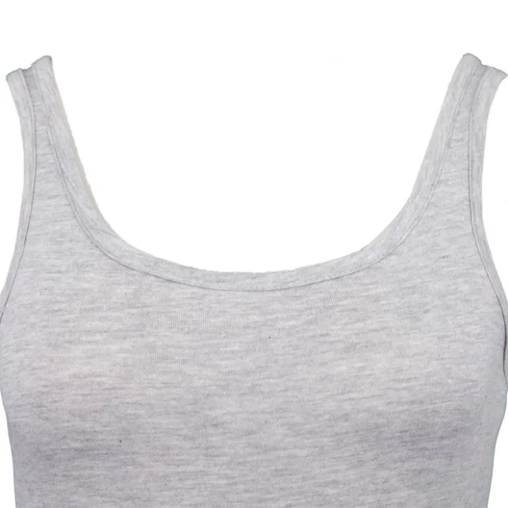 BILL TORNADE Débardeur ajusté en coton col rond Femme GRIS CLAIR Online