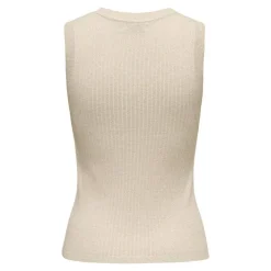 JDY Débardeur bodilla maille fine pailleté Femme BEIGE Discount