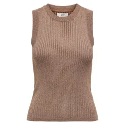 JDY Débardeur bodilla maille fine pailleté Femme MARRON Discount