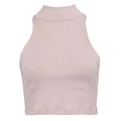 IMPERIAL Débardeur couleur peau cotelé col cheminé Femme ROSE POUDRE
