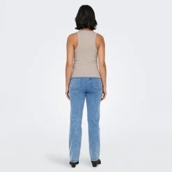 ONLY Débardeur côtelé Idole basique Femme BEIGE Sale