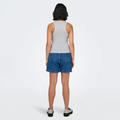 ONLY Débardeur côtelé Idole basique Femme GRIS CLAIR Sale
