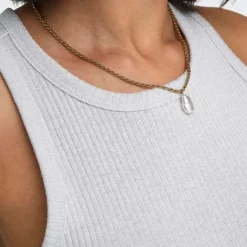 ONLY Débardeur côtelé Idole basique Femme GRIS CLAIR Sale