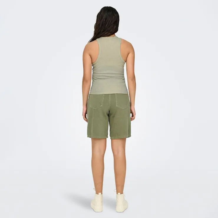 ONLY Débardeur côtelé Idole basique Femme VERT CLAIR Outlet