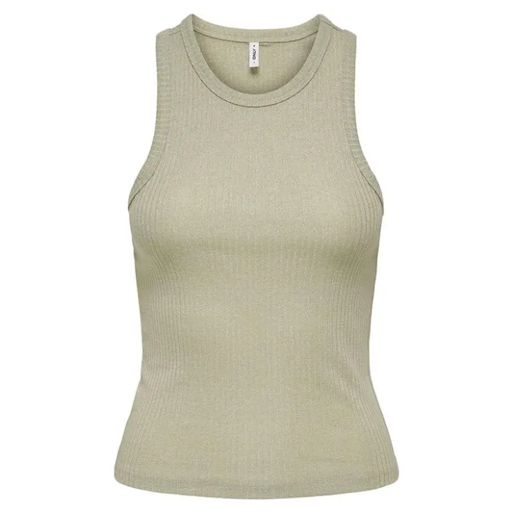 ONLY Débardeur côtelé Idole basique Femme VERT CLAIR Outlet