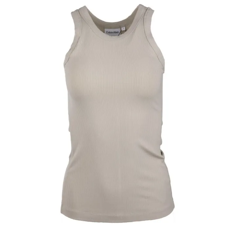 CALVIN KLEIN Débardeur côtelé uni Femme GRIS CLAIR Discount