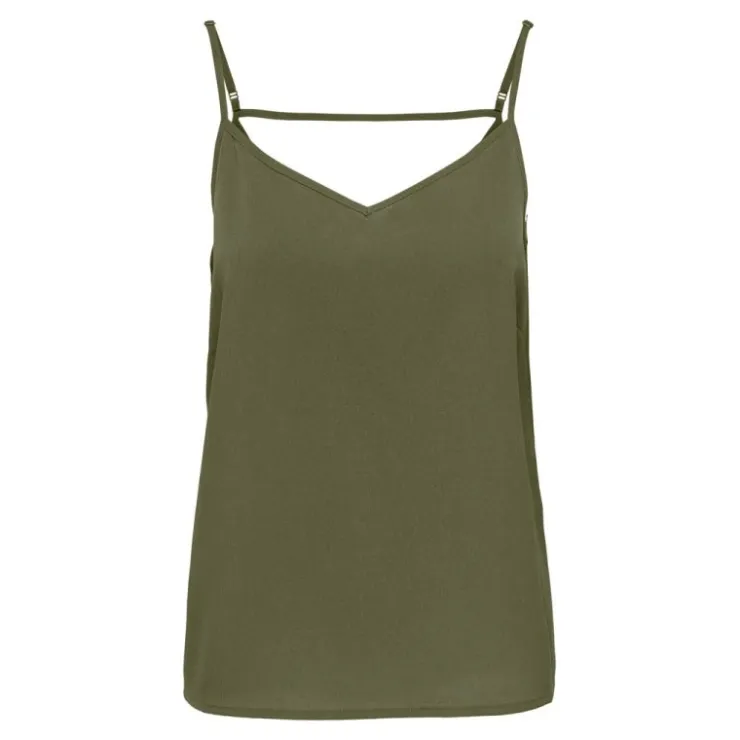 ONLY Débardeur fin col V kalamata sans manches Femme KAKI New