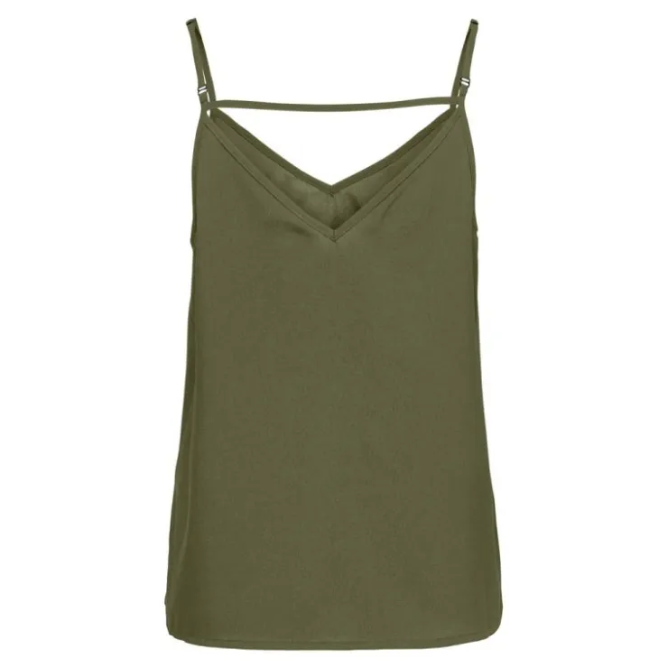 ONLY Débardeur fin col V kalamata sans manches Femme KAKI New