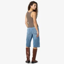 NOISY MAY Débardeur judy col rond logo brodé Femme MARRON New