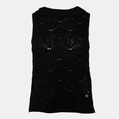 LA PETITE ETOILE Débardeur maille brodé coton beige Miro Femme NOIR Online