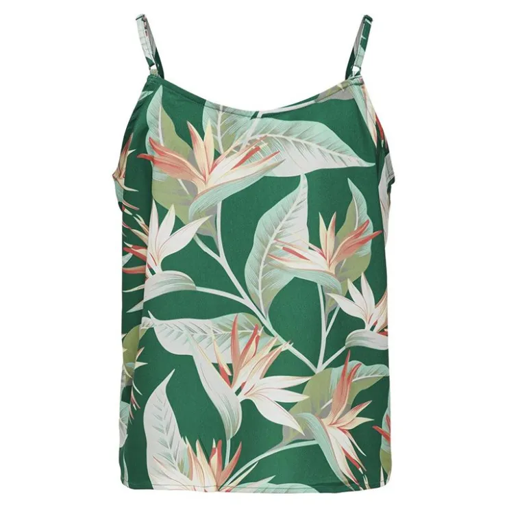 ONLY Débardeur sans manche motif fleurs tropicales Femme VERT Online