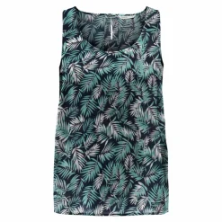 ONLY Débardeur sans manches col rond imprimé jungle Femme BLEU FONCE Discount