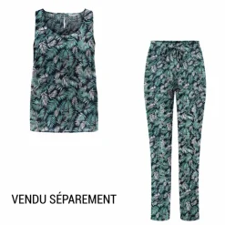 ONLY Débardeur sans manches col rond imprimé jungle Femme BLEU FONCE Discount