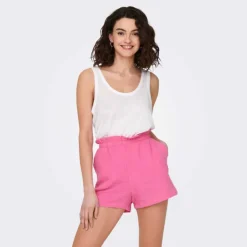ONLY Débardeur sans manches col rond coupe droite Femme BLANC Sale