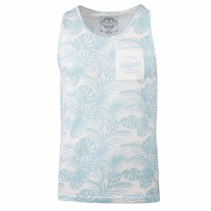 BLAGGIO Debardeur imprime Monro Homme BLEU CLAIR New