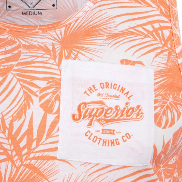 BLAGGIO Debardeur imprime Monro Homme ORANGE