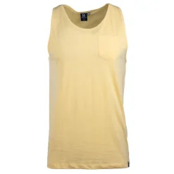 BLAGGIO Debardeur slub uni avec poche malabar Homme JAUNE Discount