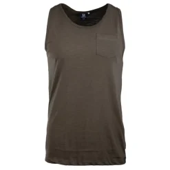 BLAGGIO Debardeur slub uni avec poche malabar Homme KAKI Hot