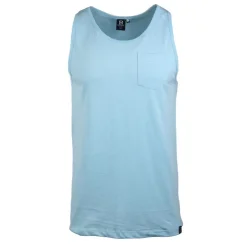 BLAGGIO Debardeur slub uni avec poche malabar Homme BLEU Sale