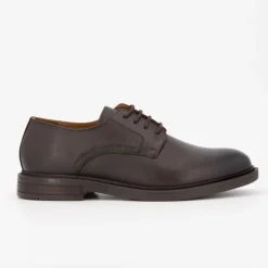 ELWIN Derbies à lacets basses cuir lisse Homme MARRON Sale