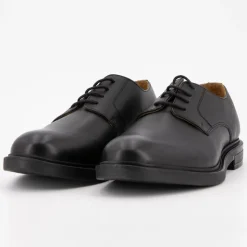 ELWIN Derbies à lacets basses cuir lisse Homme NOIR