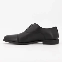 ELWIN Derbies cuir lisse à lacets couleur unie Homme NOIR Clearance