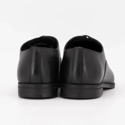 ELWIN Derbies cuir lisse à lacets couleur unie Homme NOIR Clearance