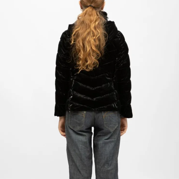 DEELUXE 74 Doudoune à capuche zippée mattia col montant black Femme NOIR Outlet