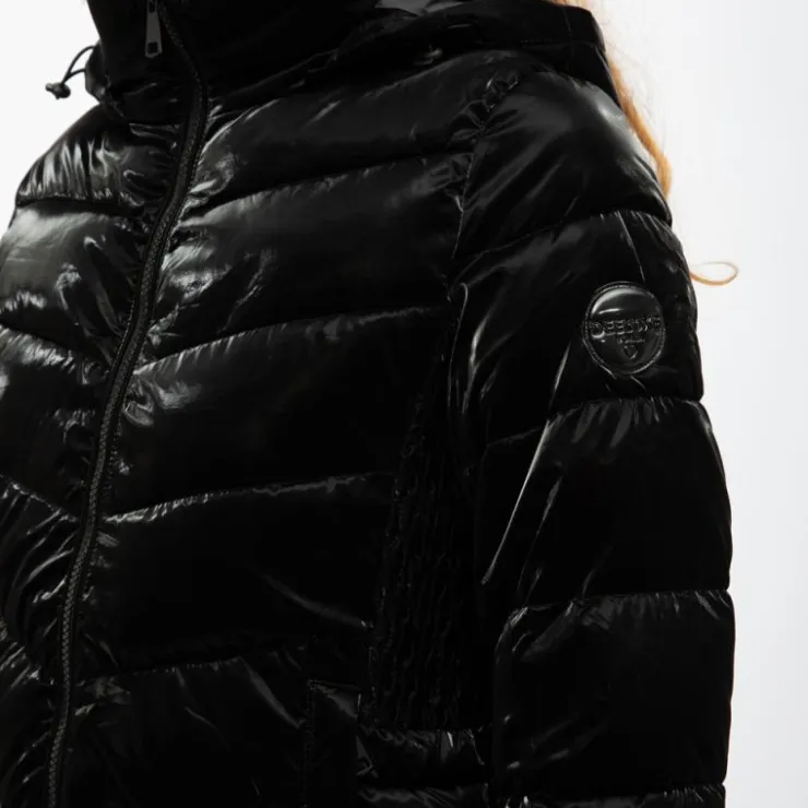 DEELUXE 74 Doudoune à capuche zippée mattia col montant black Femme NOIR Outlet