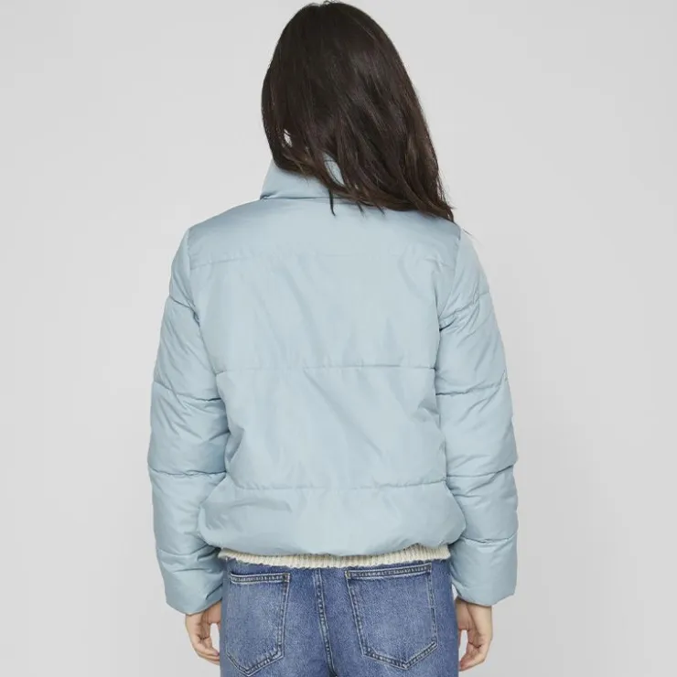 VILA Doudoune courte avec col montant vitate Femme BLEU CLAIR Hot