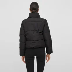 VILA Doudoune courte avec col montant vitate Femme NOIR New