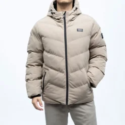 DEELUXE 74 Doudoune interest zip noir avec capuche Homme MARRON CLAIR Best