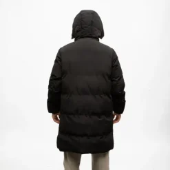 DEELUXE 74 Doudoune mi longue alpine à capuche couleur unie Homme NOIR Online