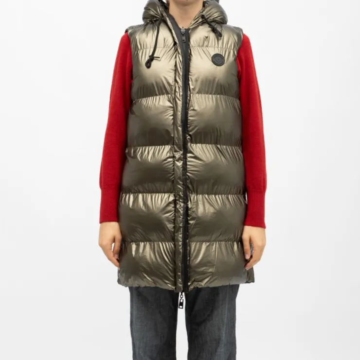 DEELUXE 74 Doudoune mi longue liliana khaki brillante Femme KAKI Hot