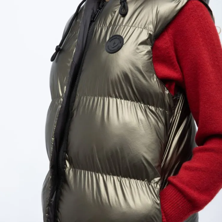 DEELUXE 74 Doudoune mi longue liliana khaki brillante Femme KAKI Hot